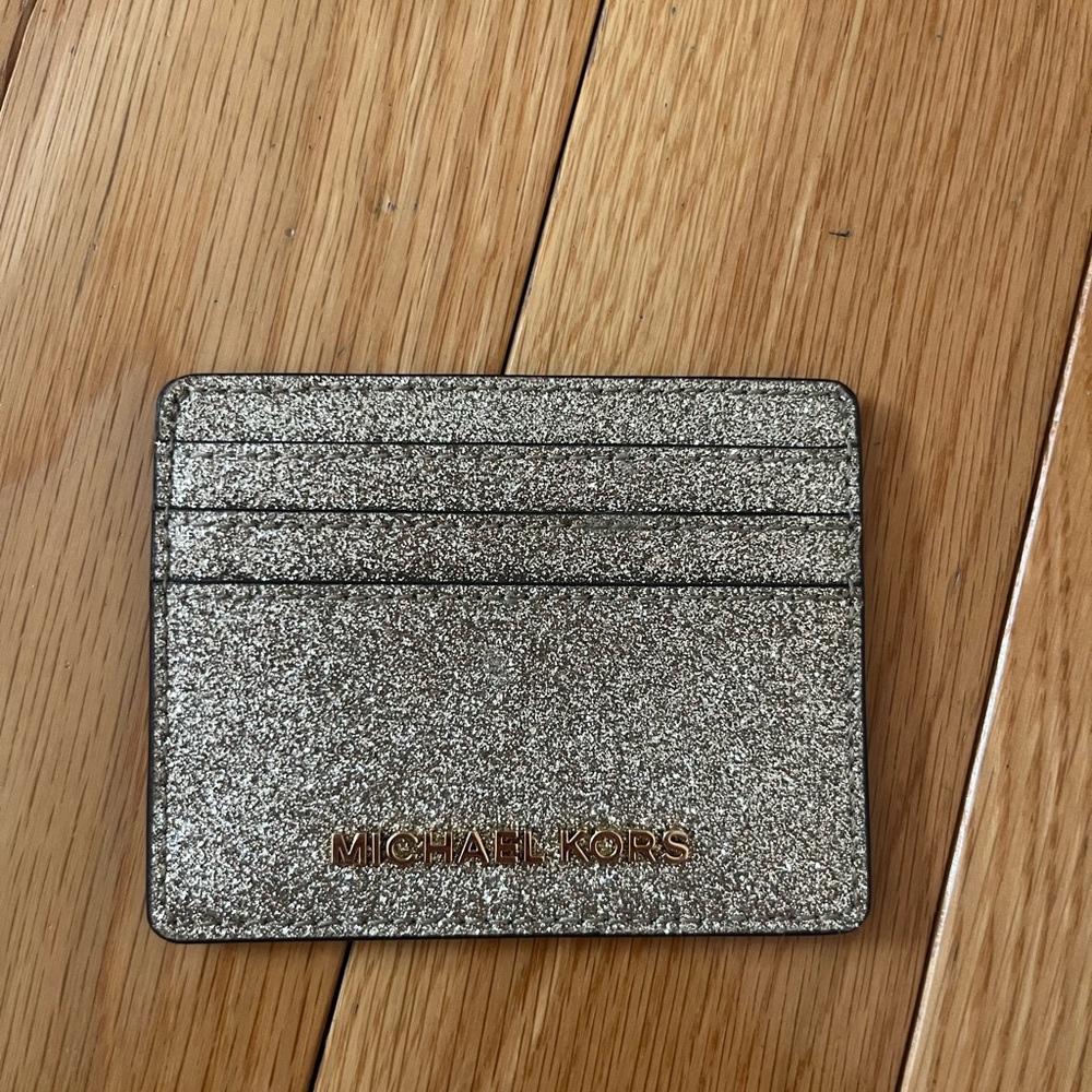 Michael Kors Silver Glitter Card Holder